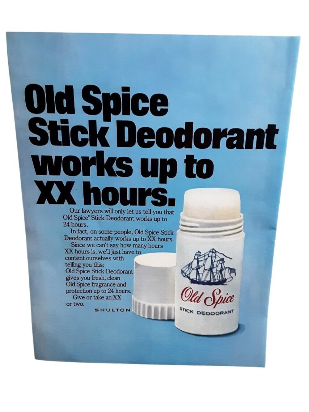 1977 Old Spice Stick Deodorant Ad Shulton Men's Grooming Print